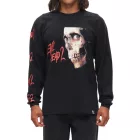 RE:fedett X Studio Canal Evil Dead 2 férfi hosszú-Sleeved Ing  Horror Face Print, pamut hosszú-újj pulóver RCSTC115 fekete Méret: M