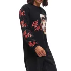 RE:fedett X Studio Canal Evil Dead 2 férfi hosszú-Sleeved Ing  Horror Face Print, pamut hosszú-újj pulóver RCSTC115 fekete Méret: M