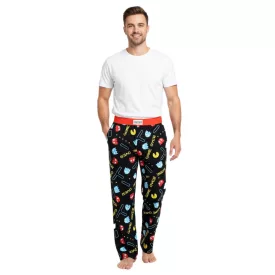   RE:fedett X Pac-férfi Lounge nadrág férfi Pajama nadrág  All-Over Pac-férfi Print, RCPCM400, fekete/piros Méret: M