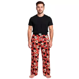   RE:fedett X Disney Mickey Mouse Lounge nadrág férfi Pajama nadrág  Mickey Mouse Print, pamut Pajama nadrág, RCDIF2103 piros Méret: M