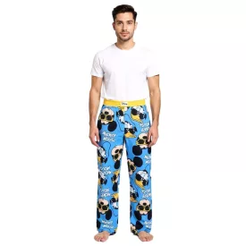   RE:fedett X Disney Mickey és Donald férfi Lounge nadrág, stílusos és Comfortable pamut Pajama nadrág, RCDIF2105, kék/sárga Méret: S