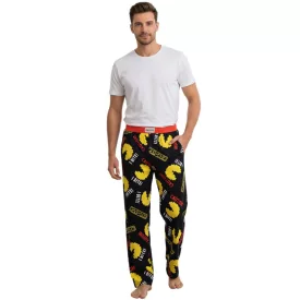   RE:fedett X Pac-férfi Caution I Bite Lounge nadrág férfi Pajama nadrág  Pac-férfi All-Over Print, RCPCM401, fekete/sárga Méret: M