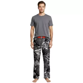   RE: fedett X Star Wars Csillagok Háborúja™ férfi pizsama nadrág Lounge nadrág  Spaceship Print pamut pizsama nadrág modell RCDIF2107 fekete/fehér Méret: L