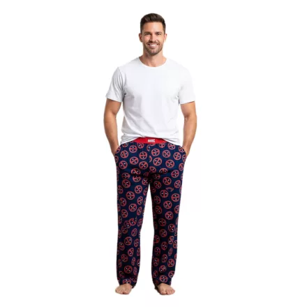 RE:fedett X MARVEL Deadpool Icon Repeat Lounge nadrág férfi Deadpool Print Pajama nadrág PCMARV504 kék/piros Méret: L