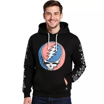 RE:fedett X Grateful Dead férfi pulóver  szíj Logo Print, pamut pulóver, hosszú-Sleeved Ing, RCWBROS170, fekete Méret: L