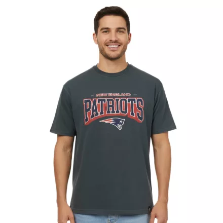 RE:fedett X NFL új England Patriots férfi póló  Logo Print, pamut kerek nyakú, MMNFL1207 szürke Méret: M
