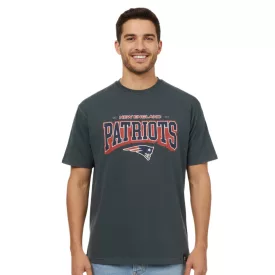   RE:fedett X NFL új England Patriots férfi póló  Logo Print, pamut kerek nyakú, MMNFL1207 szürke Méret: S