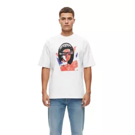   RE:fedett X Nem Pistols férfi póló "God Save the Queen" pamut Ing  nagyméretű Print, kerek nyakú, RCBVD3845 fehér Méret: L