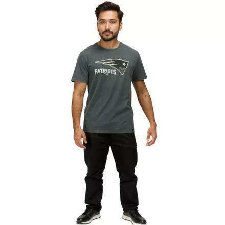 RE:fedett X NFL új England Patriots férfi póló  Logo Print, pamut kerek nyakú, RCNFL1317F szürke Méret: S