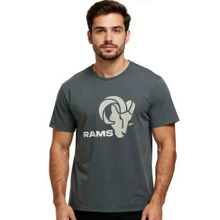 RE:fedett X NFL Los Angeles Rams férfi póló  Logo Print, pamut kerek nyakú, RCNFL1317H szürke Méret: M