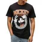 RE:fedett X Disney férfi póló Mickey Mouse the one és Only Print pamut kerek nyakú Ing RCDIF2051 fekete Méret: S