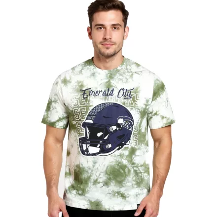 RE:fedett X NFL Seattle Seahawks férfi póló  Logo Print, pamut kerek nyakú, RCNFL1389 zöld Méret: S