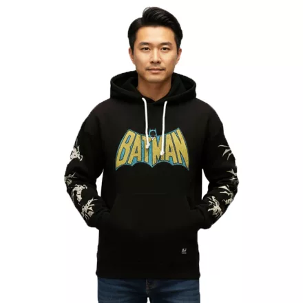 RE:fedett X DC férfi pulóver  BATMAN Logo, pamut pulóver, hosszú-Sleeved Ing, RCWARN554, fekete Méret: L