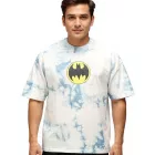 RE:fedett X DC férfi póló BATMAN osztott pamut Ing in Tie-Dye Design, kerek nyakú, RCWARN553 szürke Méret: M