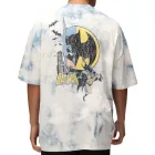 RE:fedett X DC férfi póló BATMAN osztott pamut Ing in Tie-Dye Design, kerek nyakú, RCWARN553 szürke Méret: M