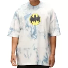 RE:fedett X DC férfi póló BATMAN osztott pamut Ing in Tie-Dye Design, kerek nyakú, RCWARN553 szürke Méret: S