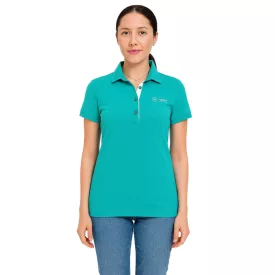  Mercedes-Benz AMG Petronas F1 MAPF1 női pamut Polo Ing  Team Logos és szín jelölők nadrág-Sleeved Ing 701227044 002 türkiz-zöld Méret: XXS