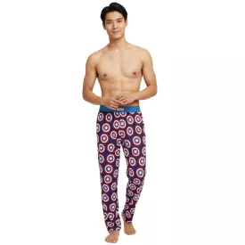   RE:fedett X MARVEL Amerika Kapitány férfi Lounge nadrág  Shield Print, Pajama nadrág PCMARV502, kék/piros Méret: M
