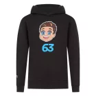 Mercedes-Benz AMG Petronas F1 George Russell pulóver for gyerek és gyerek, Formula 1 kapucnis pulóver 701227132 001 fekete Méret: 164