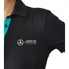 Mercedes-Benz AMG Petronas F1 MAPF1 Női Pamut Póló Csapat Logókkal és Színkiemelésekkel Rövid Ujjú Póló 701227044 Türkiz Zöld vagy Fekete Méret:M