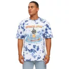 RE:fedett X Space Jam férfi póló  első Print in Tie-Dye Look, pamut kerek nyakú, RCWARN751 kék Méret: M