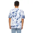 RE:fedett X Space Jam férfi póló  első Print in Tie-Dye Look, pamut kerek nyakú, RCWARN751 kék Méret: XL