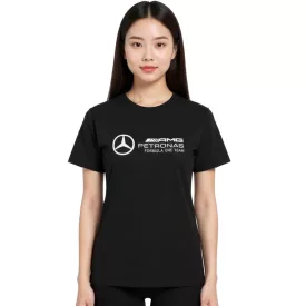   Mercedes-Benz AMG Petronas F1 MAPF női póló, pamut póló  nagyméretű Logo, nadrág-Sleeved Ing, 701227045 001 fekete Méret: XL