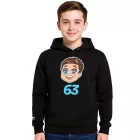 Mercedes-Benz AMG Petronas F1 gyerek'' pulóver for gyerek és gyerek, Formula 1 kapucnis pulóver 70122713, George Russell vagy Lewis Hamilton, fekete Méret: 128