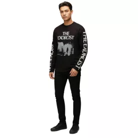   RE:fedett X THE EXORCIST FILM férfi Ing  Photo Print, hosszú-Sleeved pamut Ing, kerek nyakú, RCWARN560, fekete Méret: M