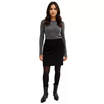 női Mini Szoknya, Warm gyapjú Szoknya  Herringbone minta, Plus Sizes 956298 fekete Méret: 54