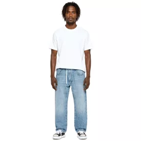   stílusos férfi jogger-stílus Farmer, baggy leg farmer nadrág  tie derék, BR-1200-1700, világos kék Méret: S