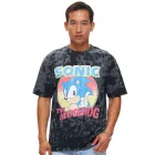 RE:fedett X SEGA férfi póló  Sonic Print, pamut kerek nyakú, RCSEGA550 szürke Méret: S