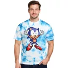 RE:fedett X SEGA férfi póló  Sonic Print, pamut kerek nyakú, RCSEGA552 kék/fehér Méret: XL