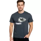 RE:fedett X NFL férfi póló Kansas City Chiefs Logo Lettering pamut Ing kerek nyakú Ing RCNFL1317D szürke Méret: S