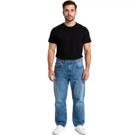   stílusos férfi Farmer in görkorcsolyás fit stílus farmer Nadrág  zipper BR-11000-203 sötét kék Méret: W29_L32