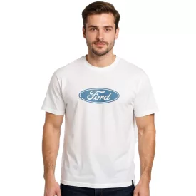   RE:fedett X FORD férfi póló  Ford Torino Print, pamut kerek nyakú, RCFRD504, ekrü-fehér Méret: S