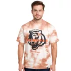 RE:fedett X NFL Cincinnati Bengals férfi póló  Logo Print, pamut kerek nyakú, RCNFL1392 barna/fehér Méret: M