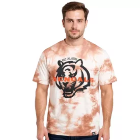   RE:fedett X NFL Cincinnati Bengals férfi póló  Logo Print, pamut kerek nyakú, RCNFL1392 barna/fehér Méret: M