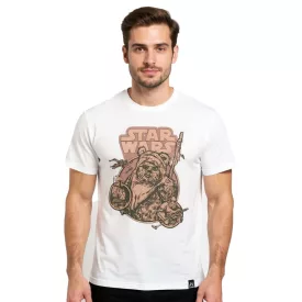   RE:fedett X Star Wars Csillagok Háborúja férfi póló  Ewok Print, pamut Ing, nadrág-Sleeved Ing, RCDIF2044, ekrü-fehér Méret: L
