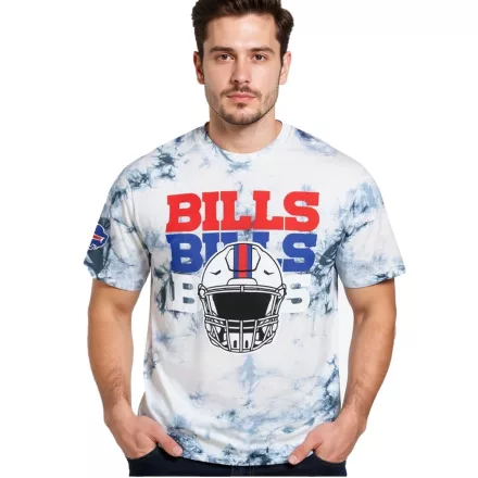 RE:fedett X NFL bivaly Bills férfi póló  Logo Print, pamut kerek nyakú, RCNFL1385 kék/fehér Méret: M