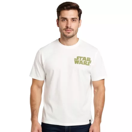 RE:fedett X Star Wars Csillagok Háborúja férfi póló  vissza Print, pamut Ing, nadrág-újj Ing, RCDIF2045, ekrü-fehér Méret: XL