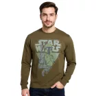 RE:fedett X Star Wars Csillagok Háborúja férfi hosszú-Sleeved Mandalorian Print pamut pulóver kerek nyakú Ing RCDIF2046 Khaki Méret: M
