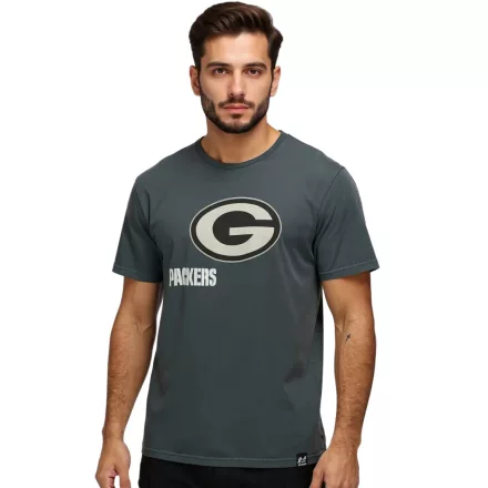 RE:fedett X NFL férfi póló zöld Bay Packers Logo Lettering pamut Ing kerek nyakú Ing RCNFL1317E szürke Méret: M
