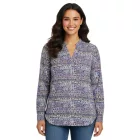 BOYSEN''S női V-nyak blúz-Ing, hosszú-Sleeved Summer tunika, 81925947, Multicolored Méret: 34