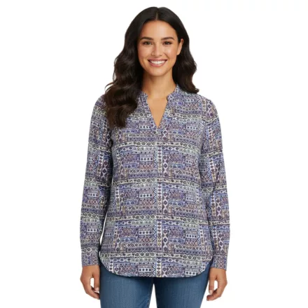 BOYSEN''S női V-nyak blúz-Ing, hosszú-Sleeved Summer tunika, 81925947, Multicolored Méret: 34