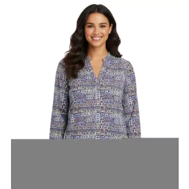   BOYSEN''S női V-nyak blúz-Ing, hosszú-Sleeved Summer tunika, 81925947, Multicolored Méret: 36