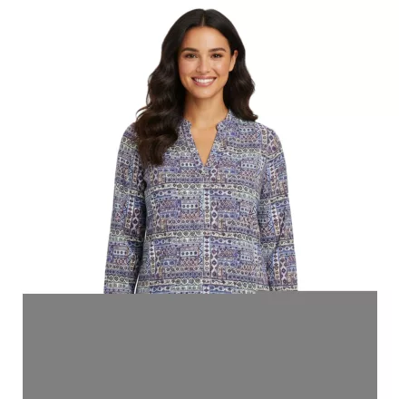 BOYSEN''S női V-nyak blúz-Ing, hosszú-Sleeved Summer tunika, 81925947, Multicolored Méret: 36