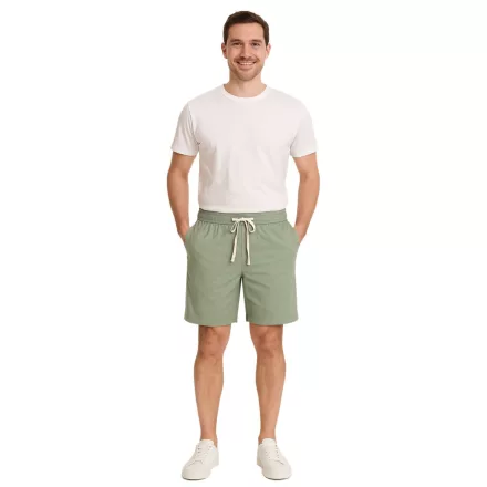 alkalmi FRIDAY Sigge férfi alkalmi bermuda rövidnadrág Chino Sort Rövidnadrág  Elastic Waistband, pamut Sort Rövidnadrág, 20505130 185806 zöld Méret: M