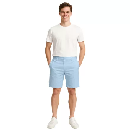 alkalmi FRIDAY Peterson férfi alkalmi bermuda rövidnadrág Chino nadrág  Linen pamut Sort Rövidnadrág, 20504682 154030 kék Méret: XXL