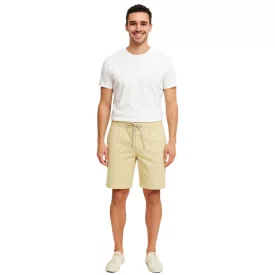   alkalmi FRIDAY Sigge férfi alkalmi bermuda rövidnadrág Chino nadrág  Elastic Waistband, pamut Sort Rövidnadrág, 20505130 131008 bézs Méret: M